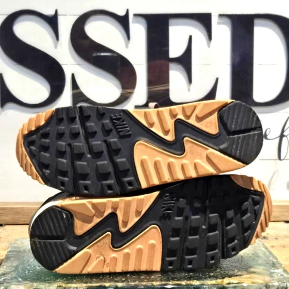 Nike Air Max 90 Leather Suede Grey Pink Wmns 7.5 #768887 201 RARE - Picture 6 of 12